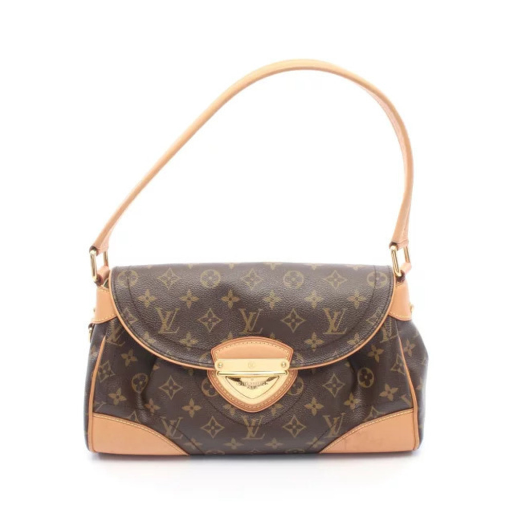 Louis Vuitton Beverly Canvas Leather Monogram Shoulder Bag Brown